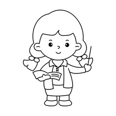 Vector of careers character outline for coloring book