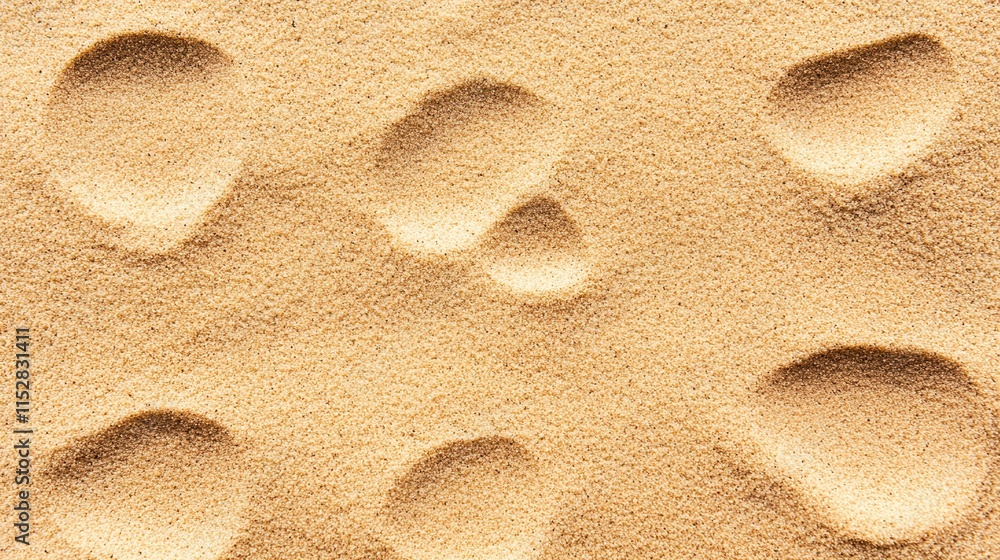 Aufkleber a close-up view of textured sand with several small indentations, creating a natural pattern that ev