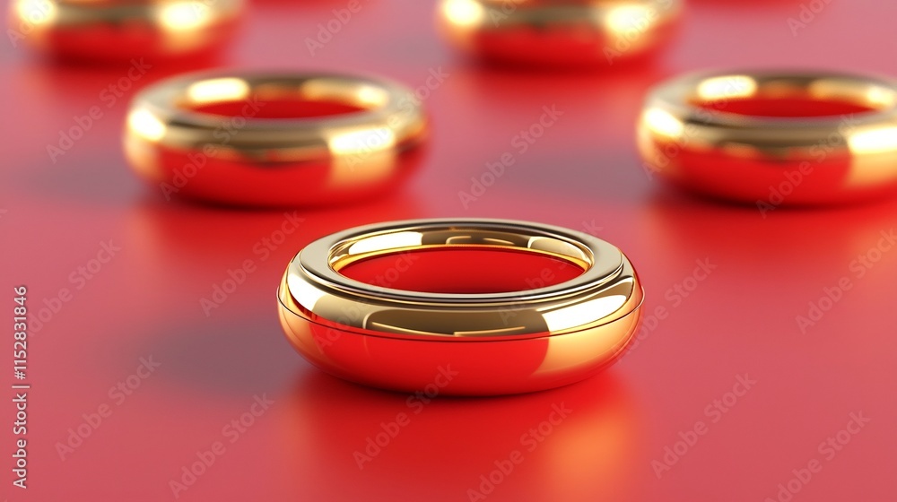 Poster vibrant red and gold fortune pattern design with a seamless 3d effect includes a dynamic text placeh