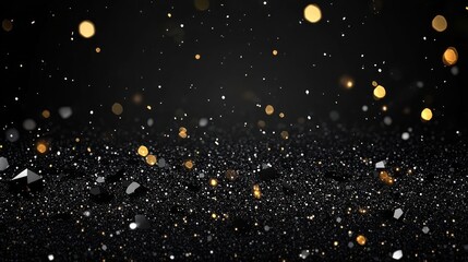 Glittering Monochrome Banner: Dark, White, and Black Shiny Background