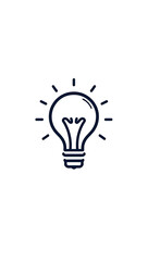 “Abstract Icon of a Lightbulb” – A minimalist lightbulb icon with bold lines, representing ideas, creativity, or innovation, on a white background.
