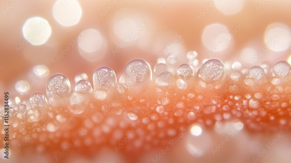 Aufkleber a close-up image showcasing shimmering water droplets on a soft surface, highlighting a delicate int