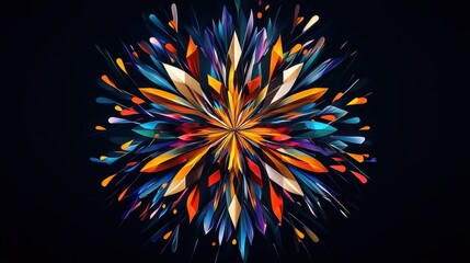 Abstract New Year Minimalist Firework Shapes