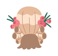Female rococo wig with flowers