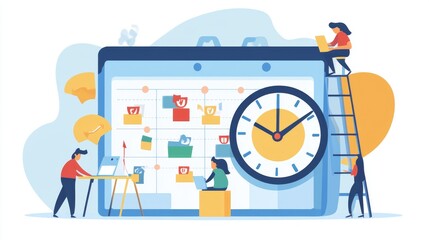 Burn-down chart, Scheme of Agile Methodology. Scrum daily meeting. Development process. vector