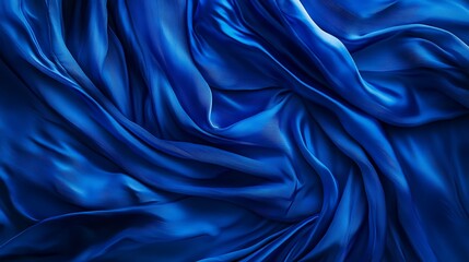 Obraz premium Luxurious Deep Blue Silk Drape Photo Mockup. AI Generated