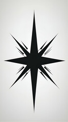Fototapeta premium Abstract Black Starburst Illustration, A Geometric Design with Sharp Points Radiating Outward on Light Background