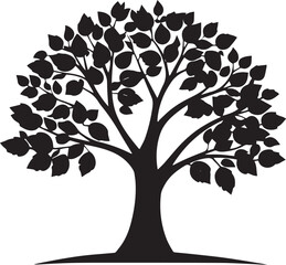 black and white tree