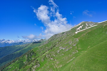 Steep mountain slopes in Arkhyz valley