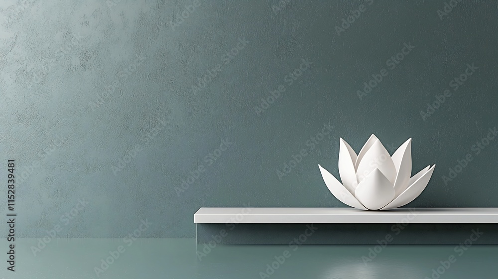 Poster stunning 3d of an abstract lotus flower design with a soft gradient background and a text placeholde
