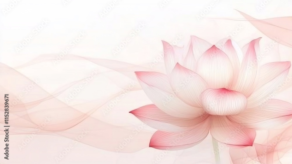 Poster elegant and captivating abstract lotus flower design with soft gradient background for digital or wa
