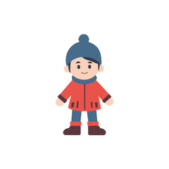 Little Boy Wearing Winter Clothes