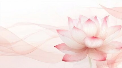 Fototapeta premium Elegant and Captivating Abstract Lotus Flower Design with Soft Gradient Background for Digital or Wallpaper