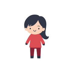 Girl in Winter Clothes Illustration