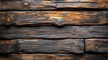 Obraz premium Wooden background with dark brown wooden planks