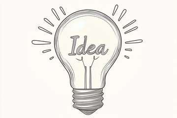 A light bulb illustration with the word "Idea" inside, symbolizing creativity and inspiration.