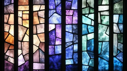 Abstract Colorful Stained Glass Window Pane Design