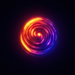 Obraz premium A vibrant, swirling abstract design with glowing colors on a dark background.