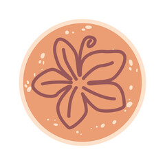 Coffee foam flower design vector illustration