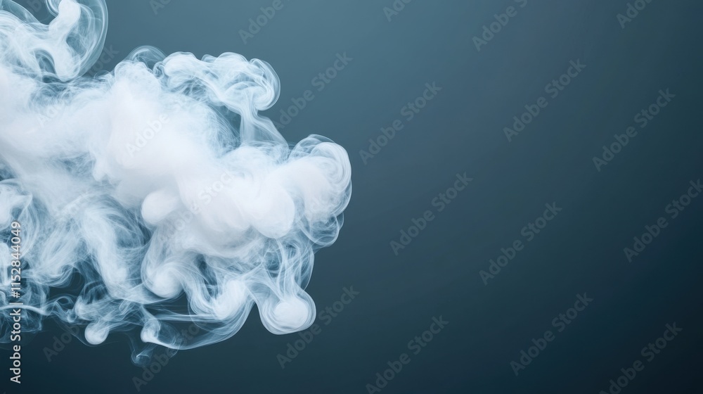 Poster white smoke wisps on dark background creating ethereal and mysterious atmosphere for creative projec