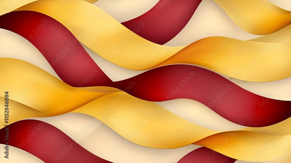 Aufkleber elegant and luxurious gold and red festive waves seamless background with open text space for design