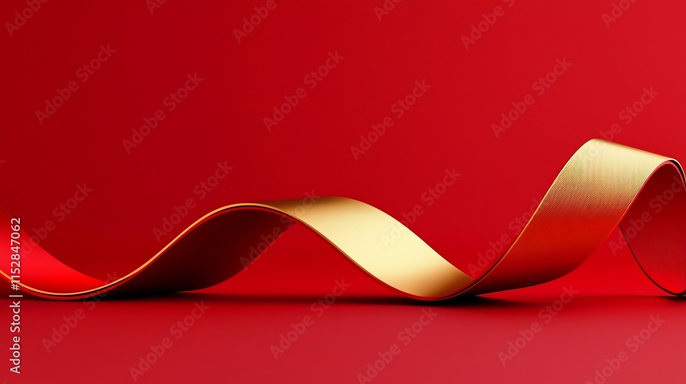 Poster luxurious and vibrant 3d featuring seamless background of elegant gold and red festive waves with op