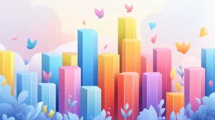 Dynamic Business Scaling, Colorful Illustration of Growth and Business Scaling