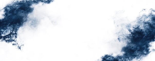 Abstract blue smoke on a white background, suitable for backgrounds or graphic design.