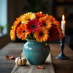 Obraz premium Vibrant Daisy Bouquet in a Terracotta Pot