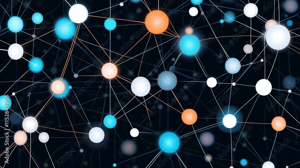 Poster abstract network of interconnected nodes and lines