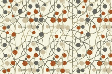 Abstract Pattern with Colorful Circles and Twisted Lines Design