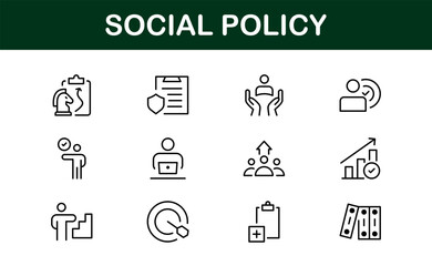 Social Policy Icon Set - High-Quality Graphics for Community, Inclusion, and Advocacy-Themed Projects