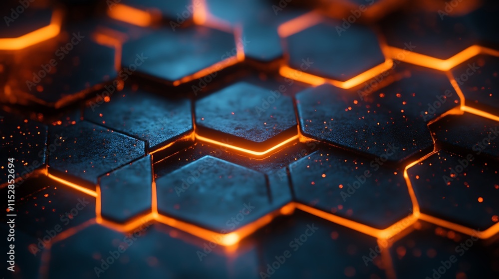 Poster illuminated hexagonal pattern abstract background