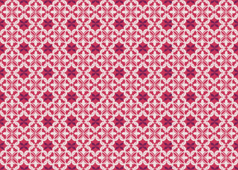 Fototapeta premium Pink Damask fabric pattern, traditional interlocking floral pattern