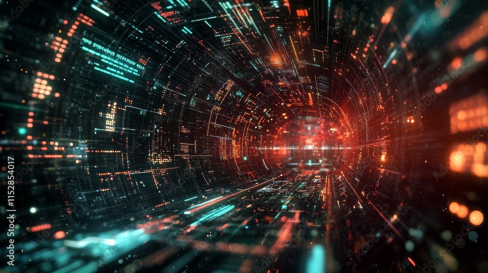 Aufkleber business intelligence technology and big data analytic mixed media showing concept of futuristic inf