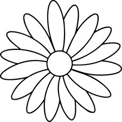 daisy flower outline vector illustration