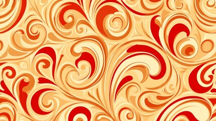 Abstract Swirl Pattern in Red and Orange Hues