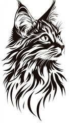 Obraz premium Elegant stylized cat portrait. AI.