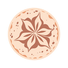 Floral pattern coffee art vector illustration