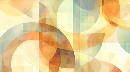 Abstract Watercolor Circles and Geometric Shapes Overlay