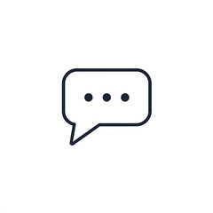 Naklejka premium “Icon of a Chat Bubble” – A basic outline of a chat bubble with clean edges, representing communication, messaging, or customer support, on a white background. 