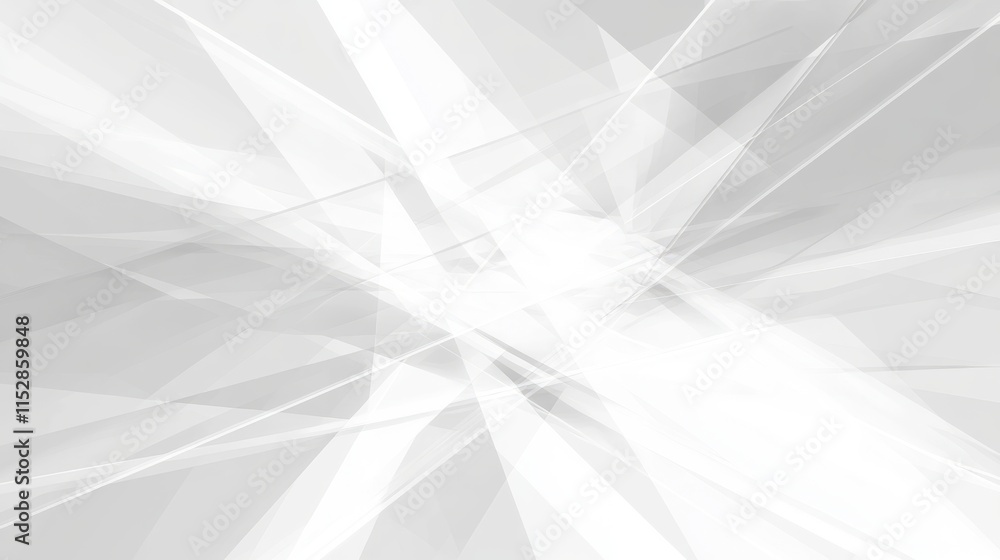 Poster abstract white geometric design with intersecting lines and shapes