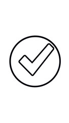 “Icon of a Checkmark” – A bold checkmark icon inside a circle, representing approval, success, or completion, on a white background.
