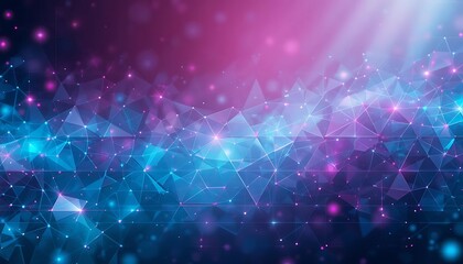 Obraz premium Abstract Blue Purple Geometric Network Design