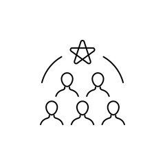 People Collaborating Outline Icon to illustrate teamwork in planning.