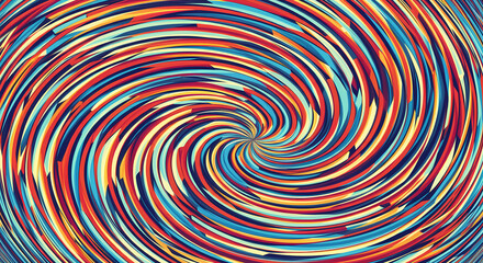 Naklejka premium Red and Blue Spiral Chevron Pattern Background in Bright Colors