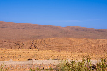 Desert valley in the Moroccan countryside near the Atlas Mountains