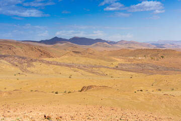 Desert valley in the Moroccan countryside near the Atlas Mountains