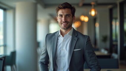 Fototapeta premium portrait of a young businessman in a corporate environment