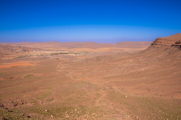 Desert valley in the Moroccan countryside near the Atlas Mountains